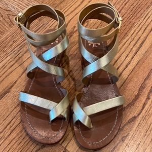 Tory Burch gold gladiator sandal